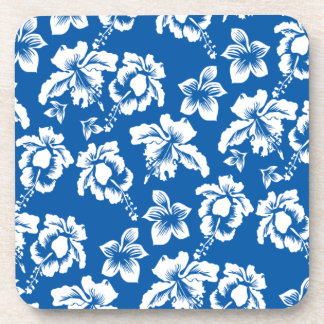 Hawiian Blue Flower Pattern Coaster