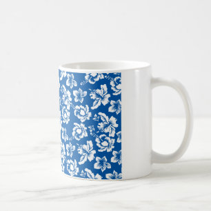 Hawiian Blue Flower Pattern Coffee Mug