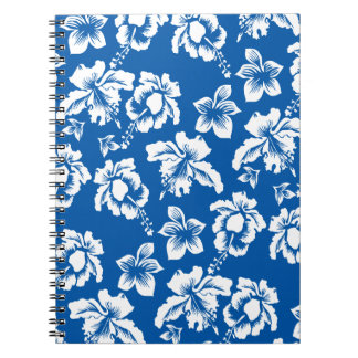 Hawiian Blue Flower Pattern Notebook