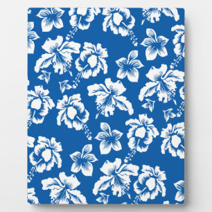 Hawiian Blue Flower Pattern Plaque