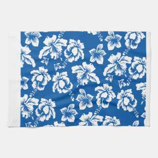 Hawiian Blue Flower Pattern Tea Towel