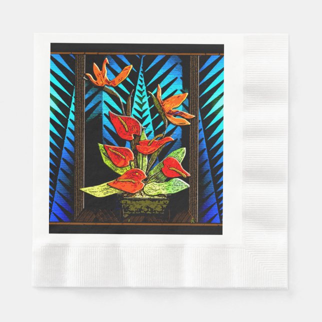 Hawiian Christmas Bouquet Napkin (Front)