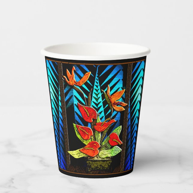 Hawiian Christmas Bouquet Paper Cups (Front)