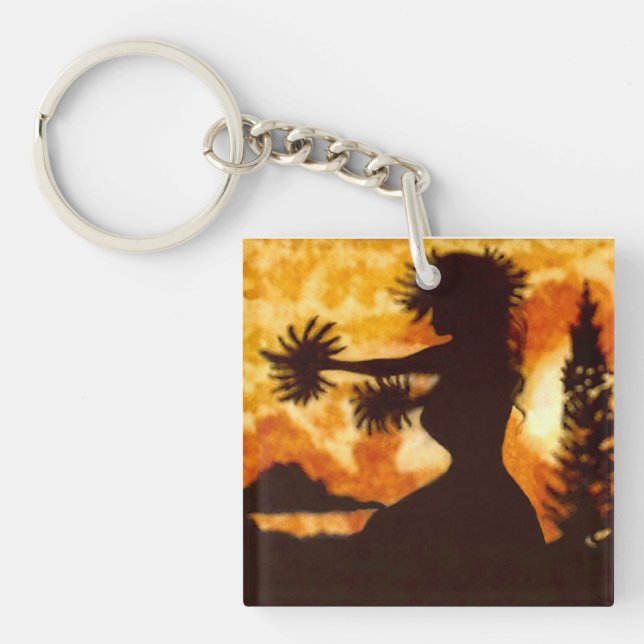 Hawiian Hula Dancer Key Ring (Front)