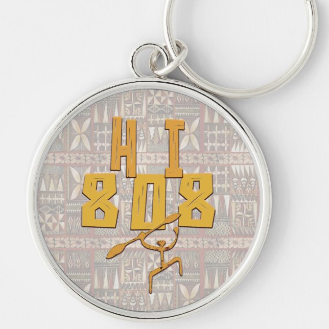Hawiian Paddleman and. Tapa Key Ring (Front)