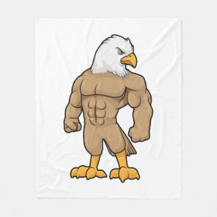 Hawk as Bodybuilder with Six pack Fleece Blanket