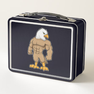 Hawk as Bodybuilder with Six pack Metal Lunch Box