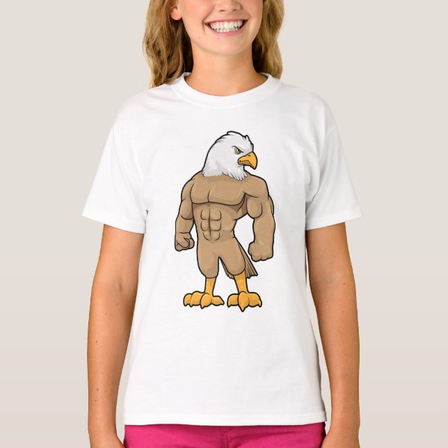 Hawk as Bodybuilder with Six pack T-Shirt (Front)