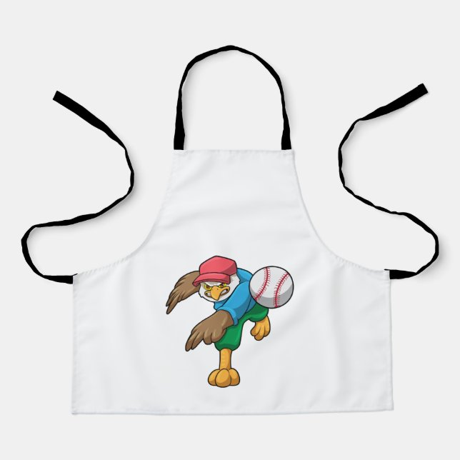Hawk at Baseball with Baseball bat Apron (Front)