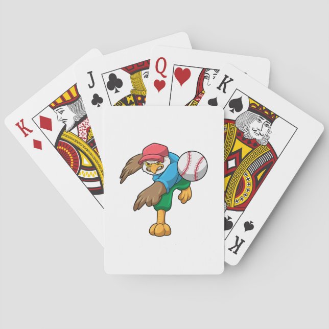 Hawk at Baseball with Baseball bat Playing Cards (Back)