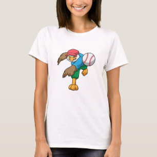 Hawk at Baseball with Baseball bat T-Shirt