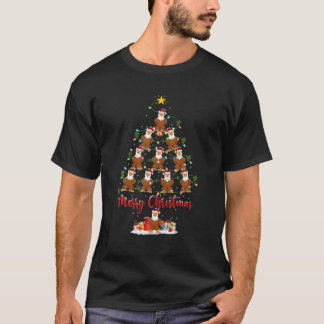 Hawk Bird Lover Matching Santa Hawk Christmas Tree T-Shirt