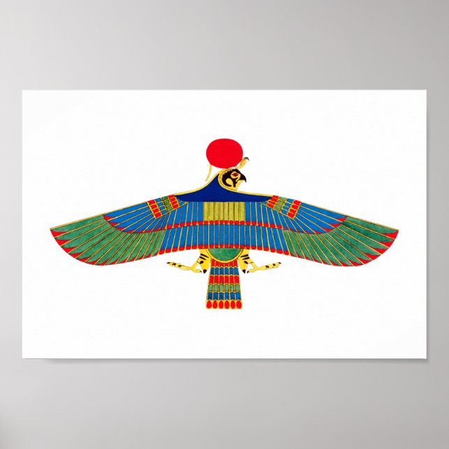 Hawk emblem Ra egypt ancient pharaoh pyramid god h Poster (Front)