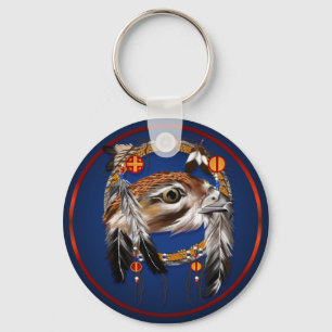 Hawk Face Dream Catcher Keychain