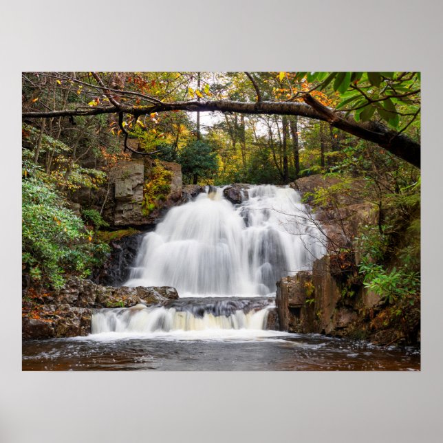 Hawk Falls in Autumn 24"x18" Poster (Front)