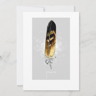 Hawk Feather Flat Holiday Card