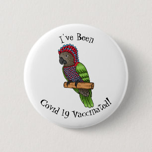 Hawk headed parrot bird cartoon illustration 6 cm round badge