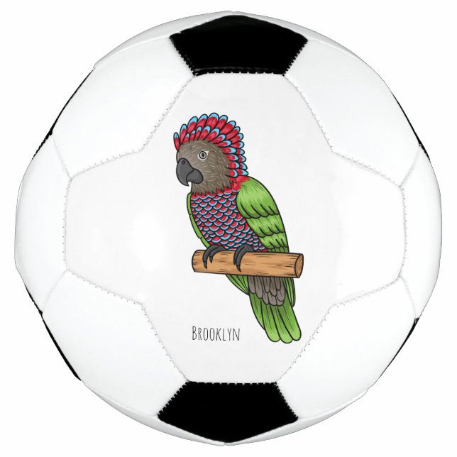 Hawk headed parrot bird cartoon illustration football (Front)