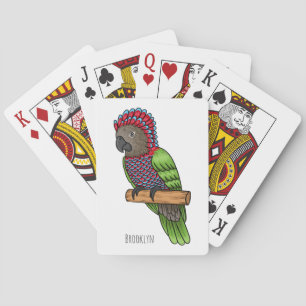 Hawk headed parrot bird cartoon illustration playing cards