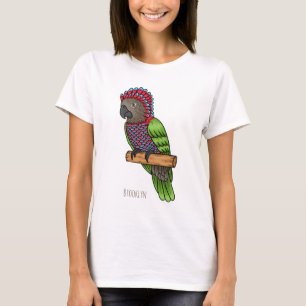 Hawk headed parrot bird cartoon illustration T-Shirt