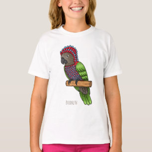 Hawk headed parrot bird cartoon illustration T-Shirt