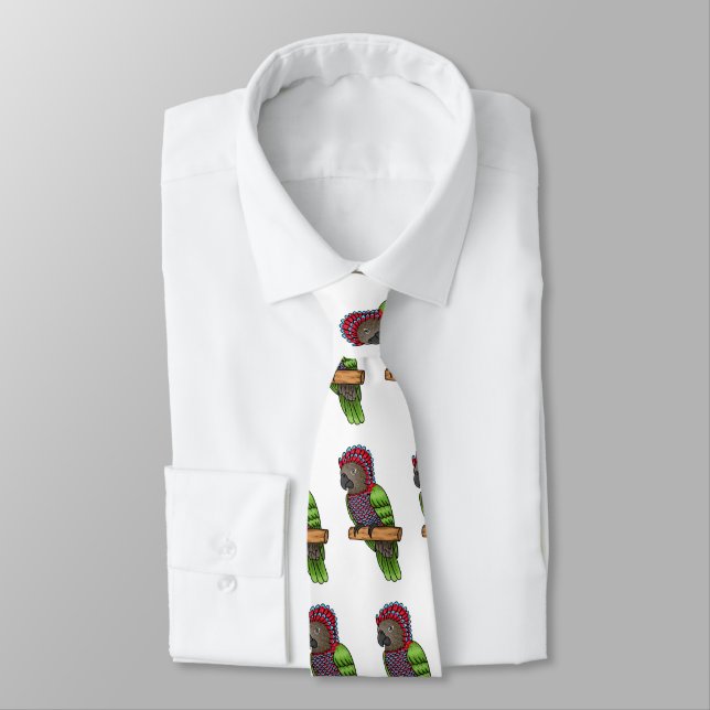 Hawk headed parrot bird cartoon illustration  tie (Tied)