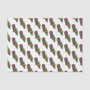 Hawk headed parrot bird cartoon illustration tissue paper