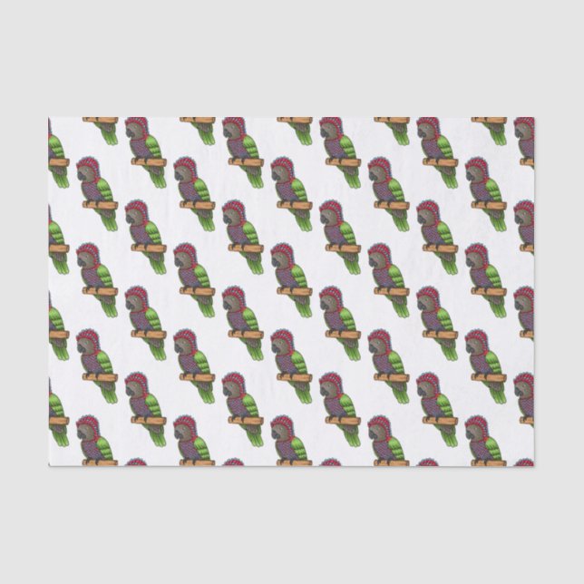 Hawk headed parrot bird cartoon illustration  tissue paper (Front)