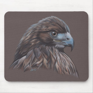 Hawk in Coloured Pencil Mouse Mat
