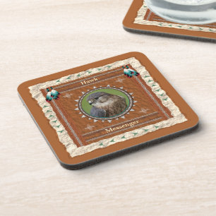Hawk  -Messenger- Cork Coaster Set of 6