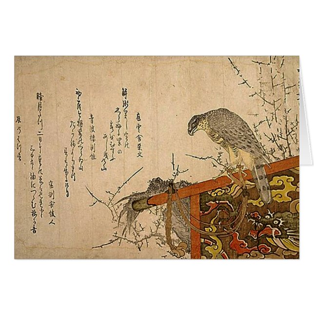 Hawk on Screen Perch (Front Horizontal)