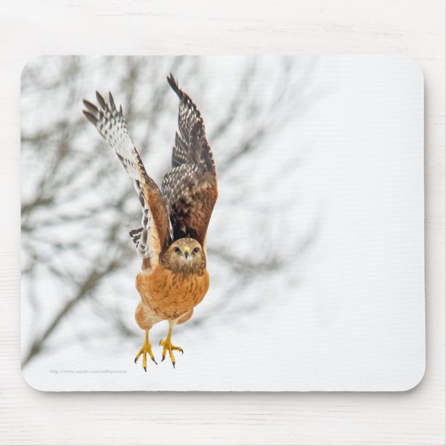Hawk Taking Flight Mouse Mat (Front)