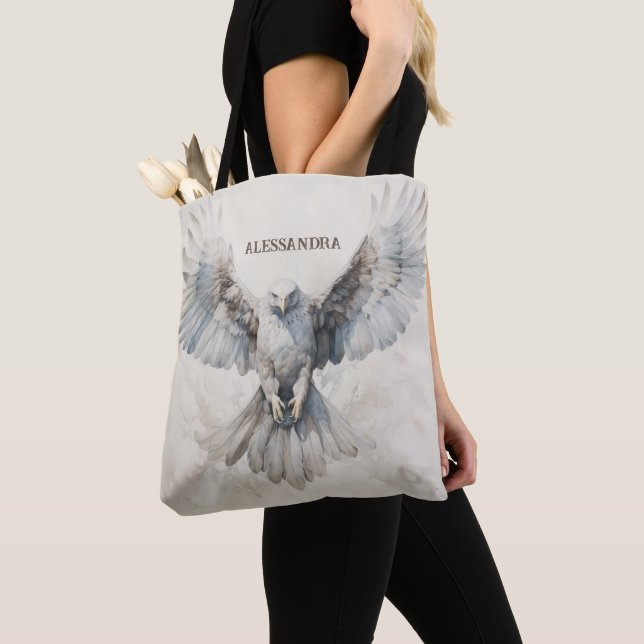 Hawk Tote Bag - Nature-Inspired, Customisable Gift (Close Up)