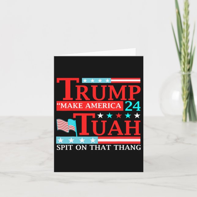 Hawk Tuah Funny Viral Humour Meme Video Tee Girl 2 Card (Front)