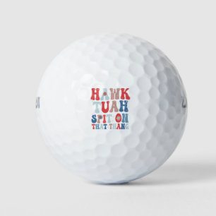 Hawk Tuah Spit On That Thang Groovy American Retro Golf Balls