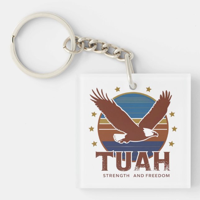 Hawk Tuah Sunset Key Ring (Front)