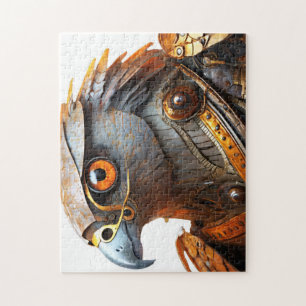 Hawk with steampunk armour jigsaw puzzle