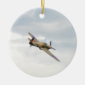 Hawker Hurricane In The Clouds Ceramic Tree Decoration