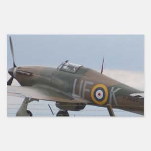 Hawker Hurricane Three Quarter View Rectangular Sticker
