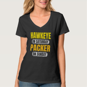 Hawkeye On Saturday Packer On Sunday Fans Green Ba T-Shirt