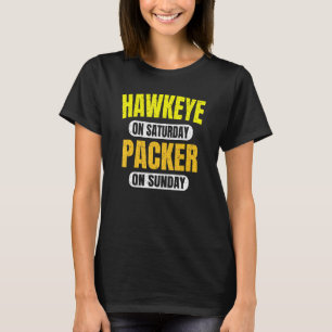 Hawkeye On Saturday Packer On Sunday Green Bay Vin T-Shirt