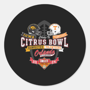 Hawkeyes Vs Tennessee Volunteers Citrus Bowl 2024  Classic Round Sticker