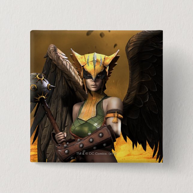 Hawkgirl 15 Cm Square Badge (Front)