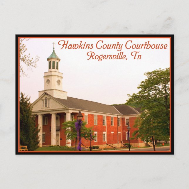 Hawkins county Courthouse - Rogersville, TN Postcard (Front)