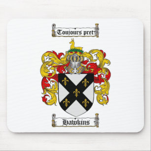 HAWKINS FAMILY CREST -  HAWKINS COAT OF ARMS MOUSE MAT