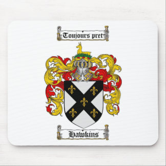 HAWKINS FAMILY CREST -  HAWKINS COAT OF ARMS MOUSE MAT