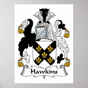 Hawkins Family Crest Poster