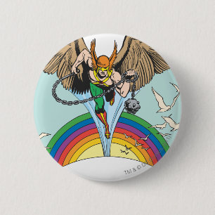 Hawkman Flies Thru Sky 6 Cm Round Badge