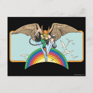 Hawkman Flies Thru Sky Postcard