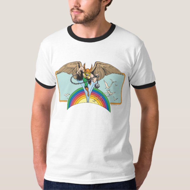 Hawkman Flies Thru Sky T-Shirt (Front)